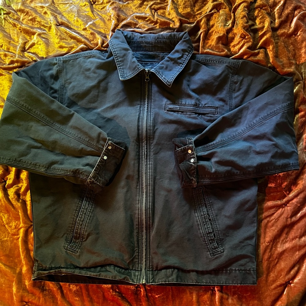 denver hayes mens canvas jacket with corduroy accents